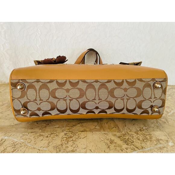 Coach Signature Hampton kakhi/brown Flap Bag F13070 Satchel/Carryall - Picture 6 of 10